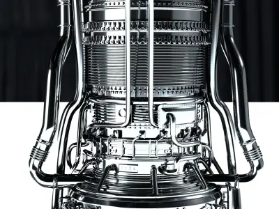 Jet Engine High Poly Model 3D model