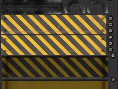 Free Road Barrier Variation 3 Low Poly PBR Game-Ready Asset Free low-poly 3D model