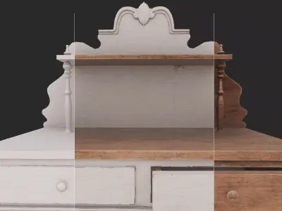 Hutch Cabinet Low-poly 3D model