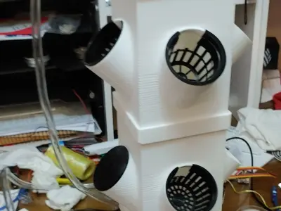 Modular hydroponic tower 3D print model