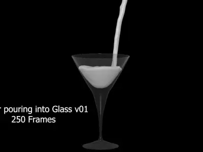 Pouring water into Glass v01 3D model