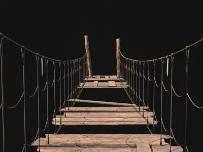 Rope Bridge Pack Low-poly 3D model