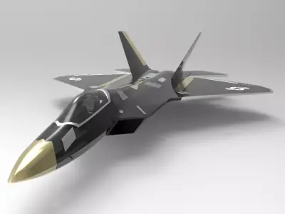 Jet F-22 Low-poly 3D model