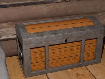 Pack furniture made of wood Free low-poly 3D model