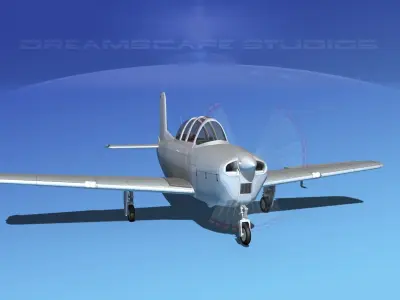 Beechcraft T-34 Mentor Bare Metal 3D model