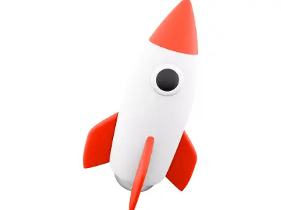 3d flying space rocket 3D model