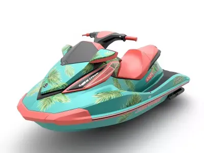 Stylized Tropical Jet Ski  Model Low-poly 3D model