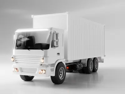 Cargo Container Truck Low-poly 3D model