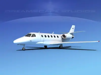 Cessna Citation 560XL White Livery 3D model
