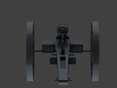 FRENCH 1870 CANNON Low-poly 3D model