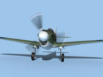 Curtiss P-40F Tomahawk V07 RAAF 3D model