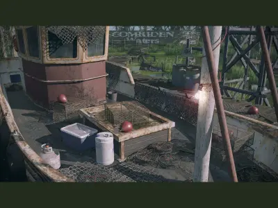 PBR - Swamp Fishing Gear Low-poly 3D model