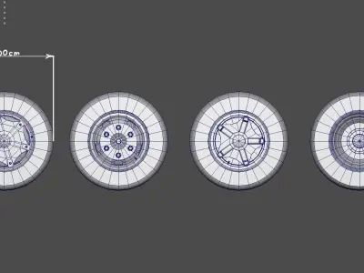 Truck wheels Low-poly 3D model