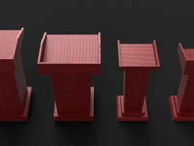 Speech stand 2 - group 3D model
