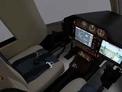 Helicopter Cockpit Bell 407 Low-poly 3D model