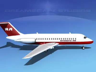 Douglas DC-9-20 River City 3D model