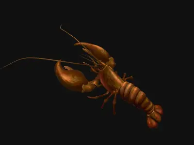 Animated crayfish Low-poly 3D model