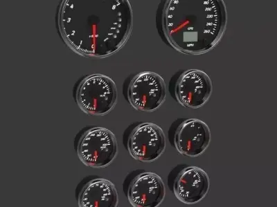 Automotive Gauges Free 3D model