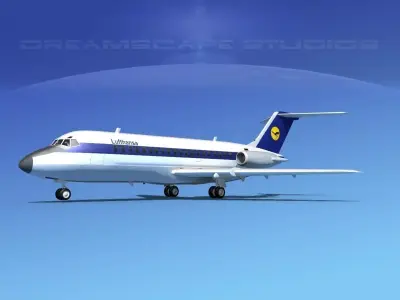 Douglas DC-9-15 Lufthansa 3D model