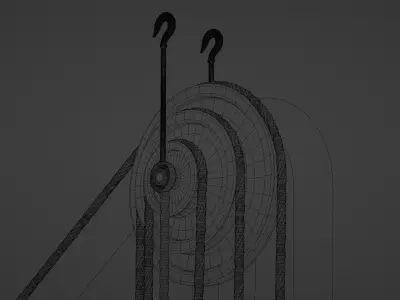 Mechanical Pulley Animated 7 3D model