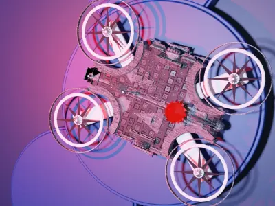 Fighter Drone by Art SSFK Low-poly 3D model