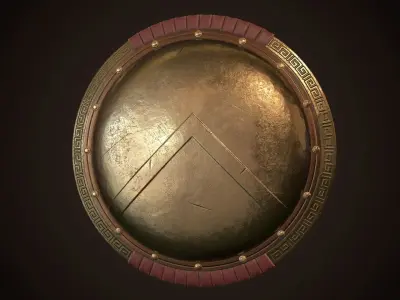 Hoplite Shield Sparta Low-poly 3D model