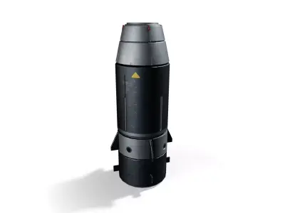 Sci-Fi Rocket 01 - PBR Game Ready Low-poly 3D model