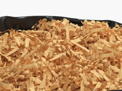 Wood Shavings in Plastic Bag Natural 3D model