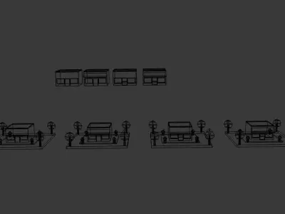 Cartoon Shop Pack Low-poly 3D model