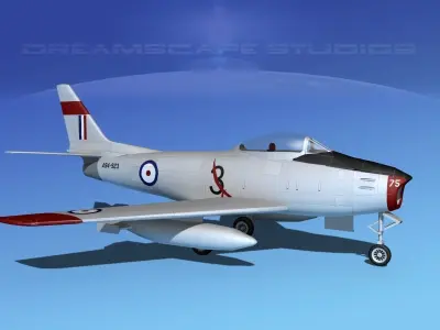 North American F-86 Sabre Jet RAAF 2 3D model