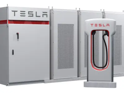 Tesla Storage System and Charger 3D model