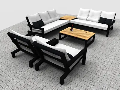 furniture outdoor 3D model Low-poly 3D model
