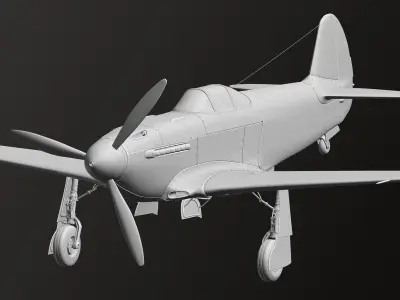 Russian Soviet fighter aircraft Yakovlev Yak 3 3D model