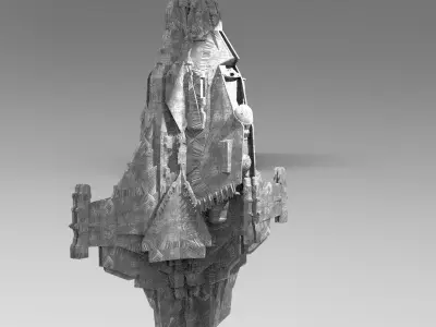 Sci-Fi Stealth Ship 3 3D model