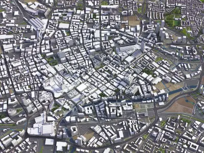 Manchester Low-poly 3D model