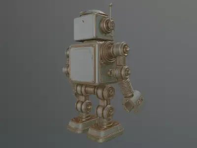 retro robot 3D model buy