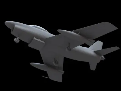North American F-86D Sabre Dog Free low-poly 3D model