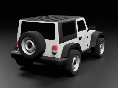 Jeep Wrangler Rubicon 2010 Low-poly 3D model