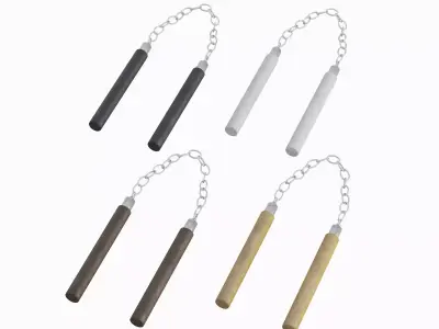 Leather Nunchaku Set 3D model