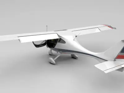 Flight Design CTLS Rigged C4D Low-poly 3D model