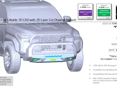 2025 TOYOTA 4RUNNER Front Winch Bumper Bullbar 3D Model 3D model