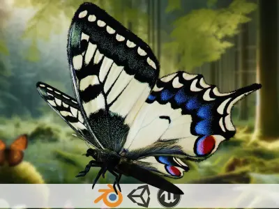 Winged Elegance 3D Butterfly Model Low-poly 3D model