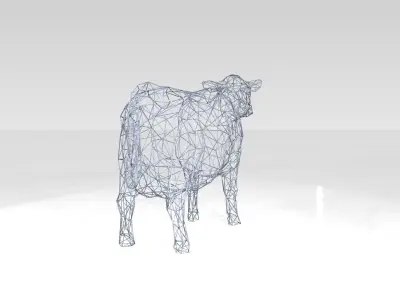 Cow Wireframe 3D model