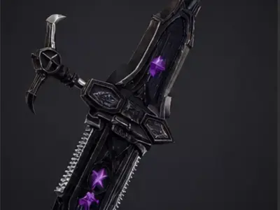 Corrupted Fantasy Greatsword Low-poly 3D model