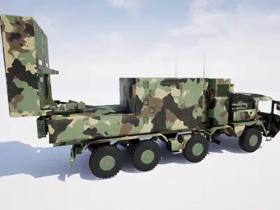 COBRA Counter-Battery Radar Low-poly 3D model