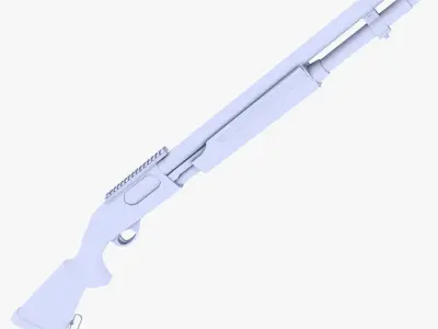 12GA Pump Action Shotgun 2 Low-poly 3D model