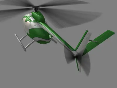 Hughes500 V4 Helicopter Low-poly 3D model