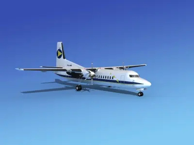 Fokker 50 Denim Air 1 3D model