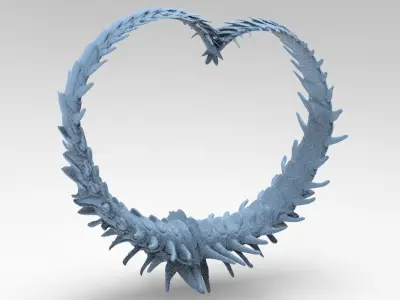 Alien Dragon Tail Heart 2 3D model