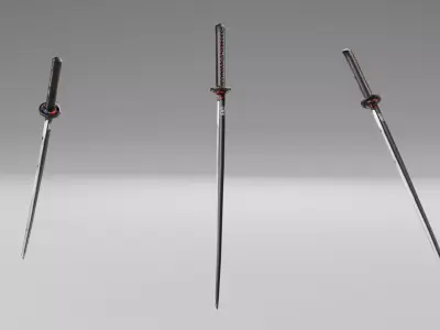 Samurai Demon Female - Rigged Low-poly 3D model